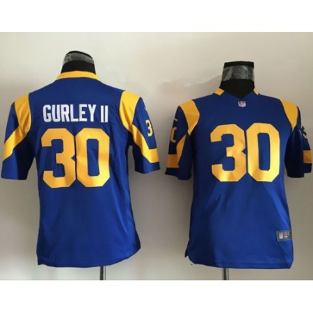Rams #30 Todd Gurley II Royal Blue Alternate Youth Stitched NFL Elite Jersey