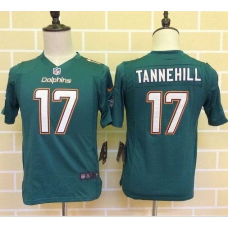 Dolphins #17 Ryan Tannehill Aqua Green Team Color Youth Stitched NFL Elite Jersey