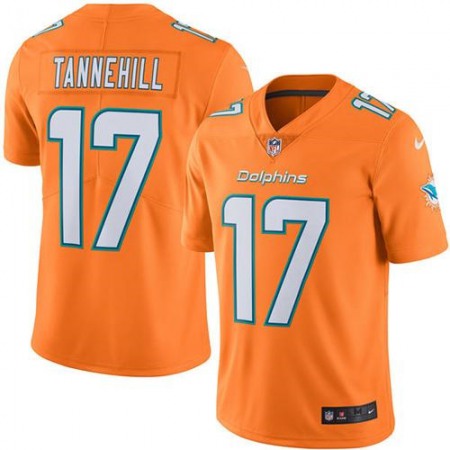 Dolphins #17 Ryan Tannehill Orange Youth Stitched NFL Limited Rush Jersey