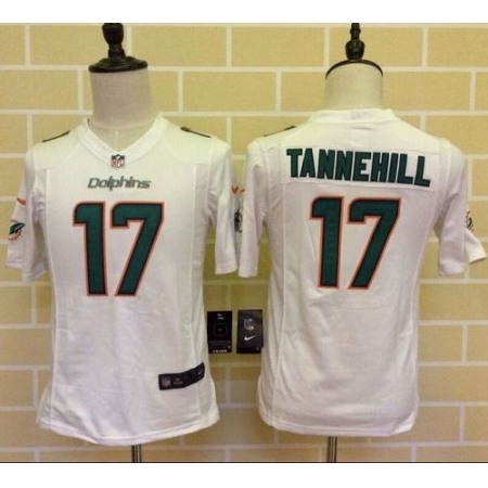 Dolphins #17 Ryan Tannehill White Youth Stitched NFL Elite Jersey