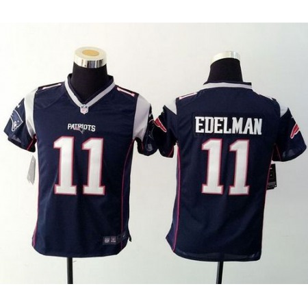 Patriots #11 Julian Edelman Navy Blue Team Color Youth Stitched NFL New Elite Jersey