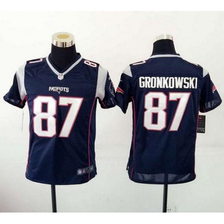 Patriots #87 Rob Gronkowski Navy Blue Team Color Youth Stitched NFL New Elite Jersey