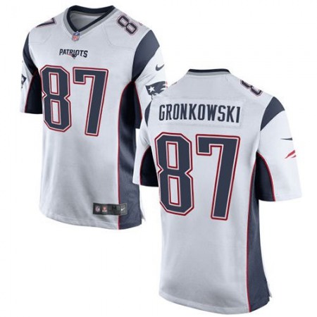 Patriots #87 Rob Gronkowski White Youth Stitched NFL New Elite Jersey