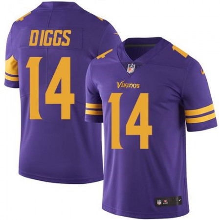 Vikings #14 Stefon Diggs Purple Youth Stitched NFL Limited Rush Jersey