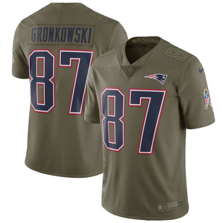 Youth New England Patriots #87 Rob Gronkowski Olive Salute To Service Limited Stitched NFL Jersey