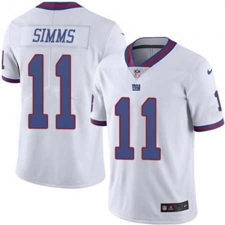 Giants #11 Phil Simms White Youth Stitched NFL Limited Rush Jersey