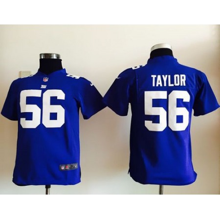 Giants #56 Lawrence Taylor Royal Blue Team Color Youth Stitched NFL Elite Jersey