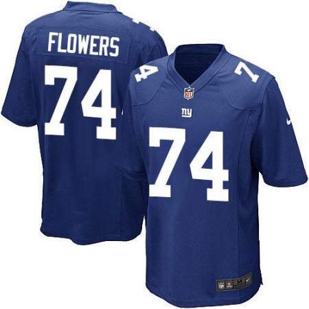 Giants #74 Ereck Flowers Royal Blue Team Color Youth Stitched NFL Elite Jersey