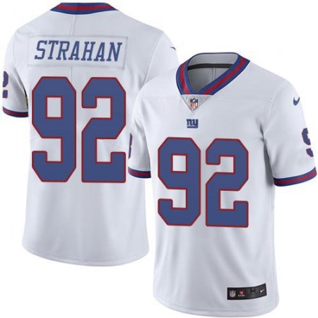Giants #92 Michael Strahan White Youth Stitched NFL Limited Rush Jersey