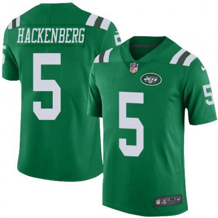 Jets #5 Christian Hackenberg Green Youth Stitched NFL Elite Rush Jersey