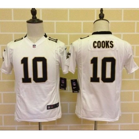 Saints #10 Brandin Cooks White Youth Stitched NFL Elite Jersey