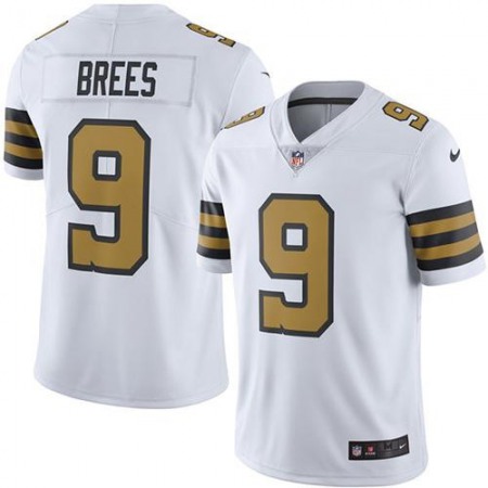 Saints #9 Drew Brees White Youth Stitched NFL Limited Rush Jersey