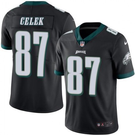 Eagles #87 Brent Celek Black Youth Stitched NFL Limited Rush Jersey