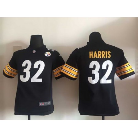 Steelers #32 Franco Harris Black Team Color Youth Stitched NFL Elite Jersey