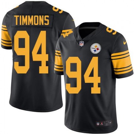 Steelers #94 Lawrence Timmons Black Youth Stitched NFL Limited Rush Jersey
