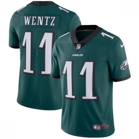 Youth Philadelphia Eagles #11 Carson Wentz Midnight Green Vapor Untouchable Limited Stitched NFL Jersey