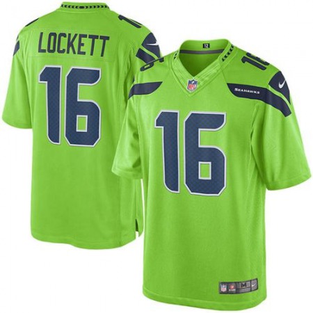 Seahawks #16 Tyler Lockett Green Youth Stitched NFL Limited Rush Jersey