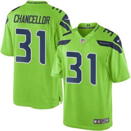 Seahawks #31 Kam Chancellor Green Youth Stitched NFL Limited Rush Jersey