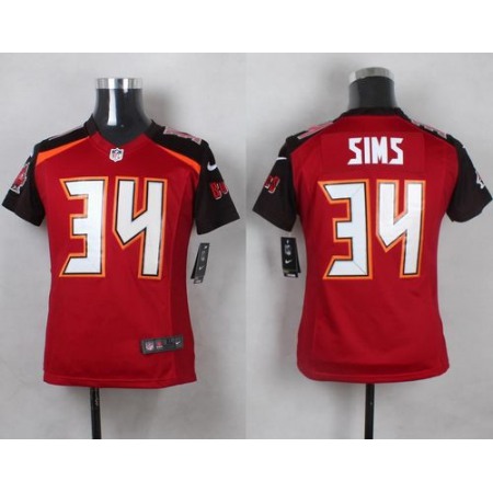 Buccaneers #34 Charles Sims Red Team Color Youth Stitched NFL New Elite Jersey