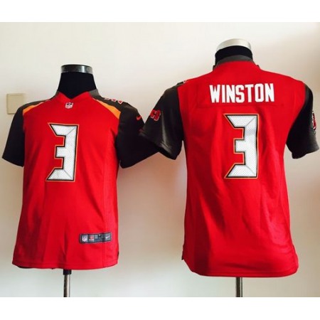 Buccaneers #3 Jameis Winston Red Team Color Youth Stitched NFL New Elite Jersey