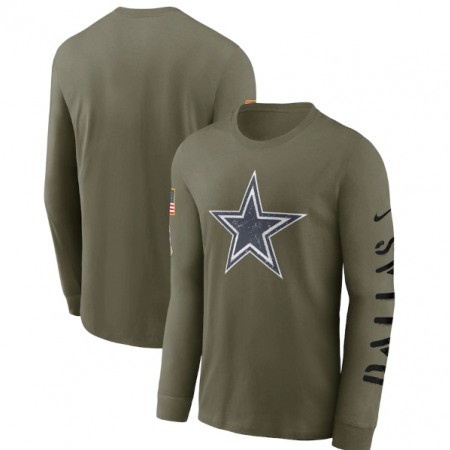 Men's Dallas Cowboys Olive 2022 Salute to Service Long Sleeve T-Shirt
