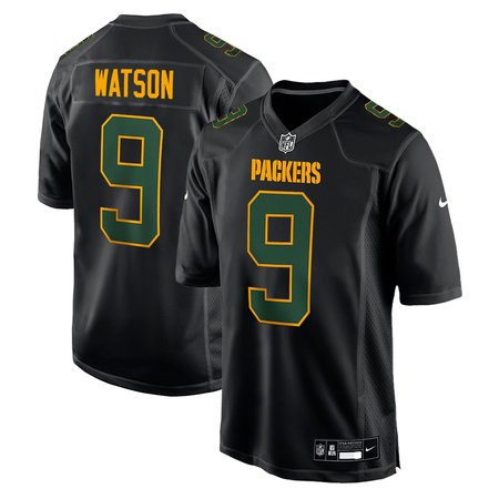 Men's Green Bay Packers #9 Christian Watson Nike Carbon Black Fashion Game Jersey
