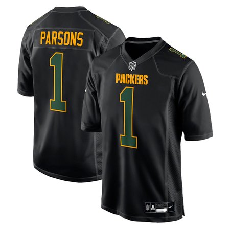 Men's Green Bay Packers #1 Micah Parsons Nike Carbon Black Fashion Game Jersey