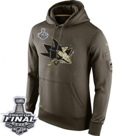 Men's San Jose Sharks Salute To Service 2016 Stanley Cup Final Patch NHL Hoodie