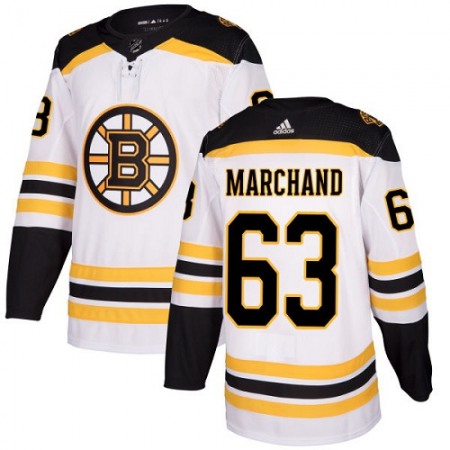 Men's Boston Bruins #63 Brad Marchand White Stitched NHL Jersey