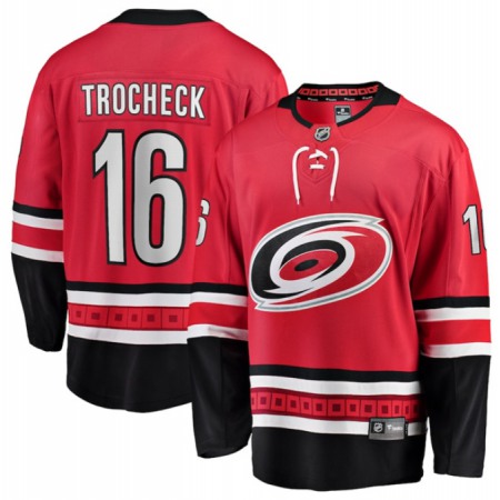 Men's Carolina Hurricanes #16 Vincent Trocheck Red Stitched NHL Jersey