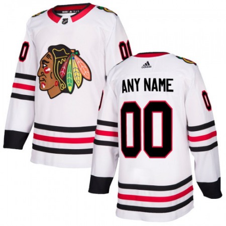 Men's Chicago Blackhawks White Custom Name Number Size NHL Stitched Jersey