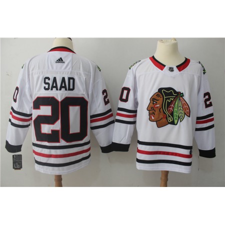 Men's Chicago Blackhawks #20 Brandon Saad White Stitched NHL Jersey