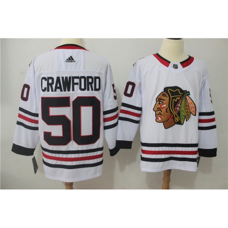 Men's Chicago Blackhawks #50 Corey Crawford White Stitched NHL Jersey
