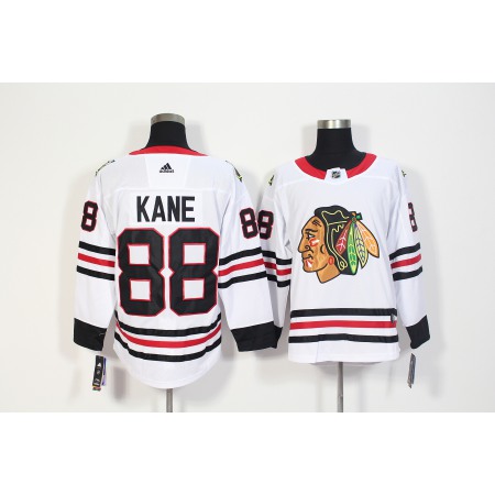Men's Chicago Blackhawks #88 Patrick Kane White Stitched NHL Jersey