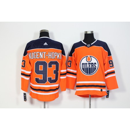 Men's Edmonton Oilers #93 Ryan Nugent-Hopkins Orange Stitched NHL Jersey