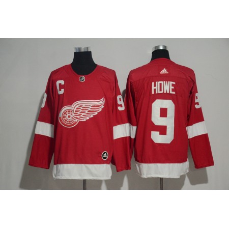 Men's Detroit Red Wings #9 Gordie Howe Red Stitched NHL Jersey