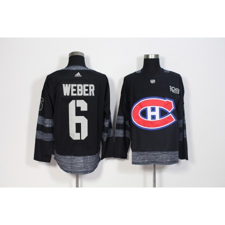 Men's Montreal Canadiens #6 Shea Weber Black 1917-2017 100th Anniversary Stitched NHL Jersey