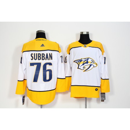 Men's Nashiville Predators #76 P.K Subban White Stitched NHL Jersey