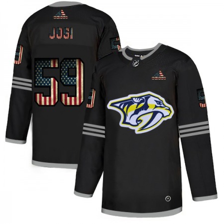 Men's Nashville Predators #59 Roman Josi 2020 Grey USA Flag Stitched NHL Jersey