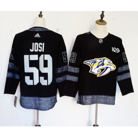 Men's Nashville Predators #59 Roman Josi Black 1917-2017 100th Anniversary Stitched NHL Jersey