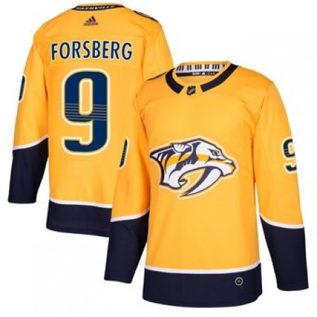 Men's Nashville Predators #9 Filip Forsberg Yellow Stitched NHL Jersey