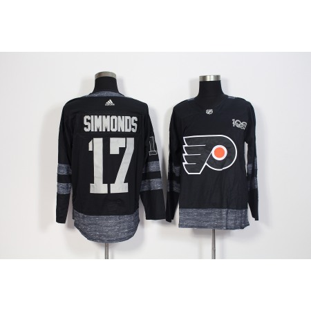 Men's Philadelphia Flyers #17 Wayne Simmonds Black 1917-2017 100th Anniversary Stitched NHL Jersey