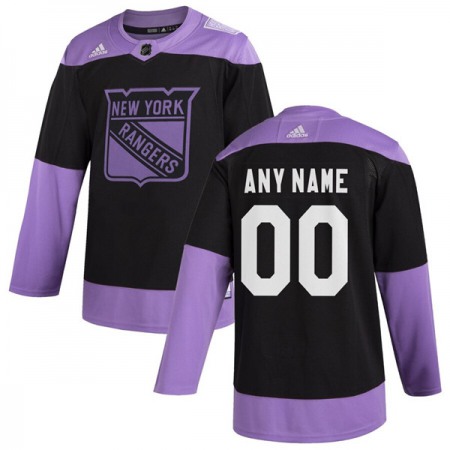 Men's New York Rangers Black Hockey Fights Cancer Custom Practice NHL Stitched Jersey