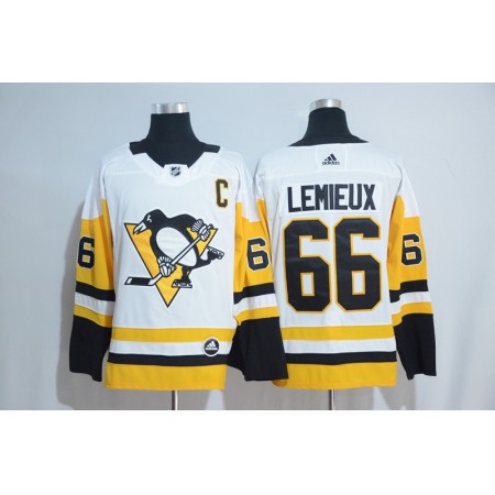 Men's Pittsburgh Penguins #66 Mario Lemieux White Road Authentic Stitched NHL Jersey