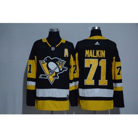 Men's Pittsburgh Penguins #71 Evgeni Malkin Black Stitched NHL Jersey