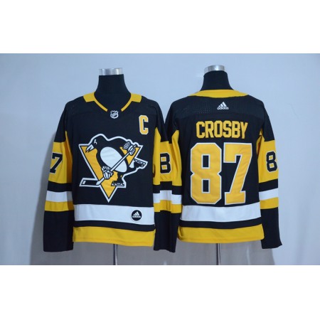 Men's Pittsburgh Penguins #87 Sidney Crosby Black Road Authentic Stitched NHL Jersey