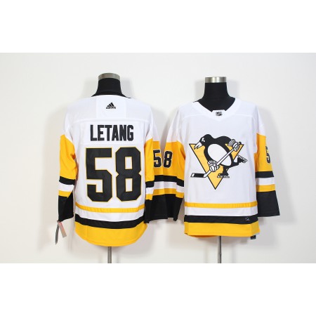 Men's Pittsburgh Penguins #58 Kris Letang White Stitched NHL Jersey