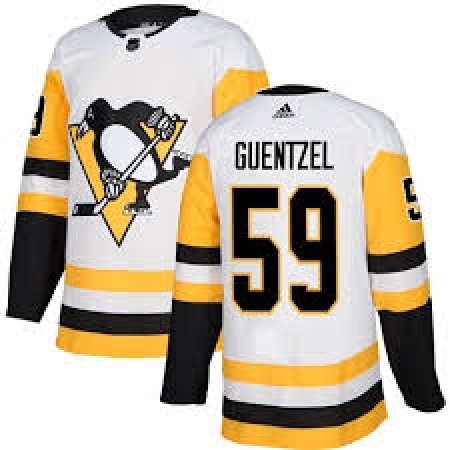 Men's Pittsburgh Penguins #59 Jake Guentzel White Stitched NHL Jersey
