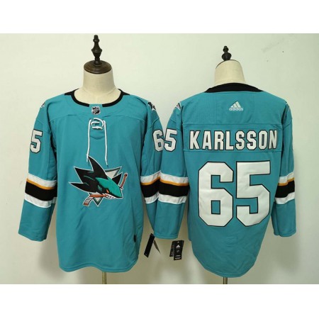 Men's San Jose Sharks #65 Erik Karlsson Teal Stitched NHL Jersey