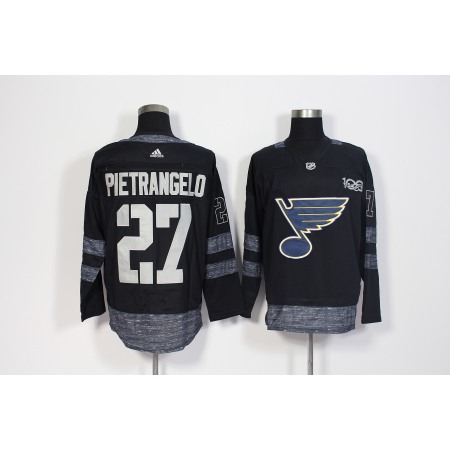 Men's St. Louis Blues #27 Alex Pietrangelo Black 1917-2017 100th Anniversary Stitched NHL Jersey